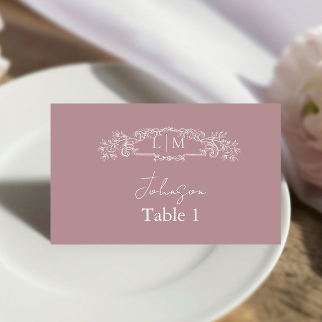 Elegant och Chic botanisk vapensköld Bröllop Placeringskort (Skapare uppladdad)
