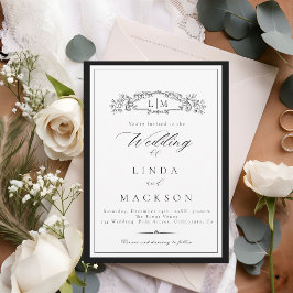 Elegant och Chic botaniskt vapensköld monogram brö Inbjudningar