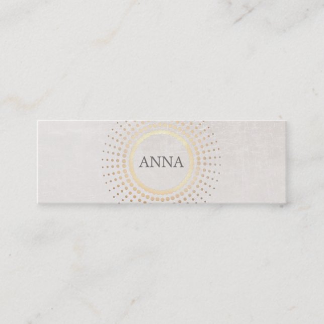 Elegant och Chic Enkel Namn Guld Circle Motif Mini Visitkort (Framsida)