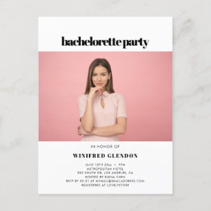 Elegant- och chic-fakturainbjudan för bachelorette vykort