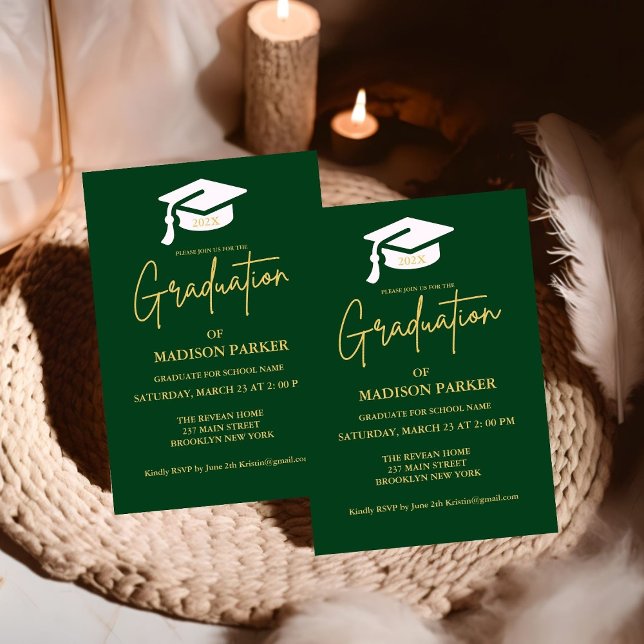 Elegant och Chic Guld Calligraphy-Studentfest Inbjudningar (Skapare uppladdad)