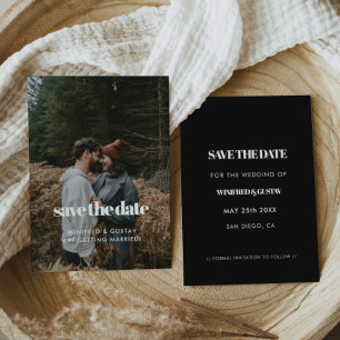 Elegant och chic - minimalistfotografi spara datumet