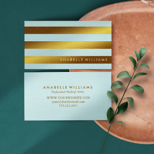 Elegant och Chic Mint och Faux Guld Foil Visitkort