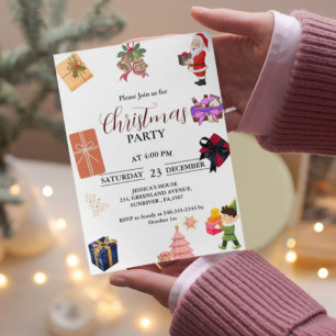 Elegant och Chic, party Julfest Inbjudningar