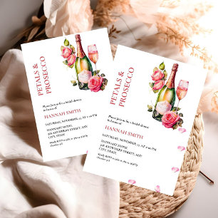Elegant och Chic Petals och Prosecco-Möhippan Inbjudningar