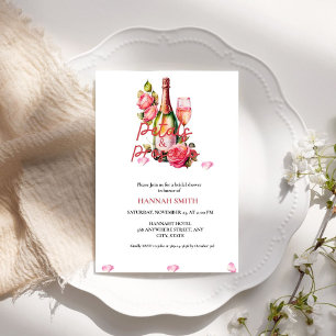 Elegant och Chic Petals och Prosecco-Möhippan Inbjudningar