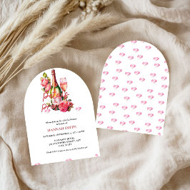 Elegant och Chic Petals och Prosecco-Möhippan Inbjudningar