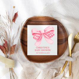 Elegant och Chic Rosa Bow Girl Baby Shower Pappersservett