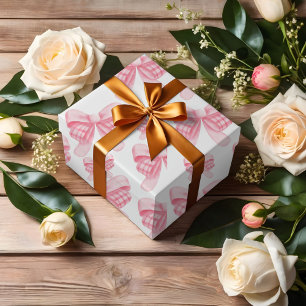 Elegant och Chic Rosa Bow Girl Baby Shower Presentpapper