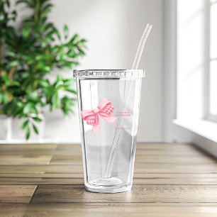 Elegant och Chic Rosa Bow Girl Baby Shower Take Away Mugg