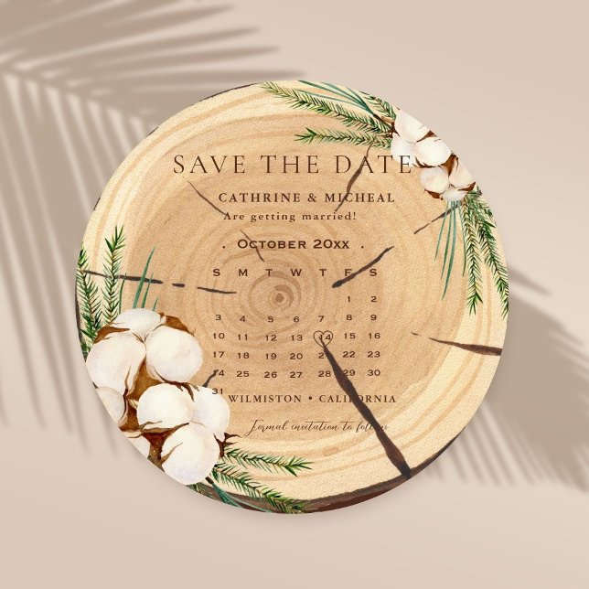 Elegant och Chic Rustic Bröllop Wooden sparar datu Inbjudningar (Skapare uppladdad)