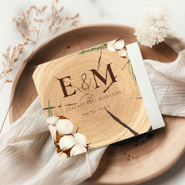 Elegant och Chic Rustic Bröllop Wooden Tack Pappersservett