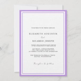 Elegant- och Chic-skript Lavender Bröllop Inbjudningar