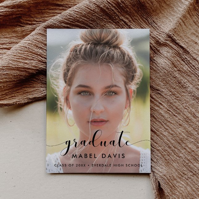 Elegant och chic studenten-fotoinbjudan meddelande (Skapare uppladdad)