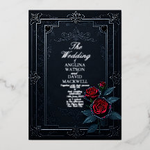 Elegant- och Classy Black Wedding-inbjudan