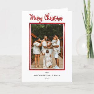 Elegant och Classy Faux Foil Photo God jul Helgkort