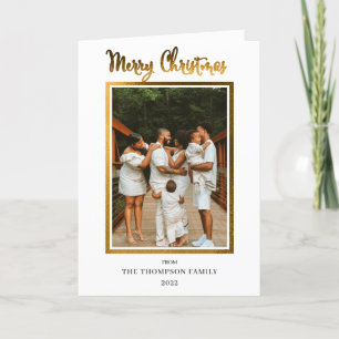Elegant och Classy Faux Foil Photo God jul Helgkort