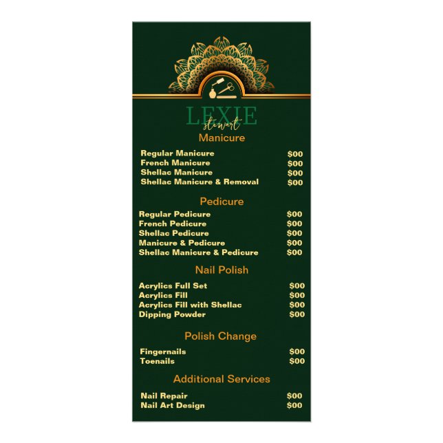 Elegant och Classy Nagel Tech Reklamkort (Framsidan)