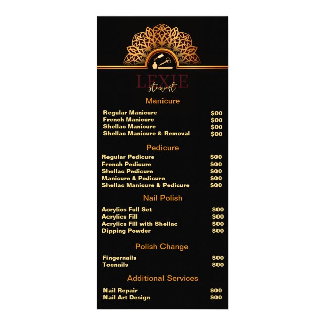 Elegant och Classy Nagel Tech Reklamkort (Framsidan)