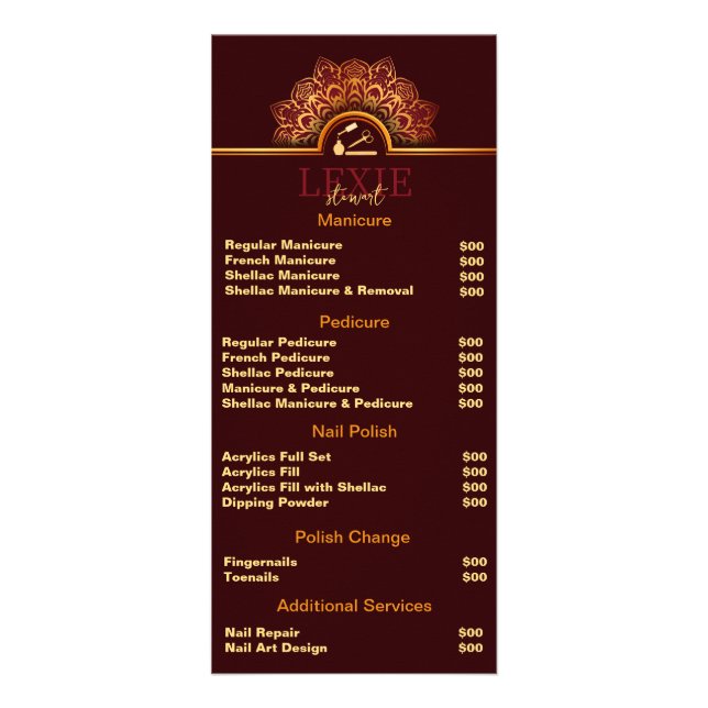 Elegant och Classy Nagel Tech Reklamkort (Framsidan)