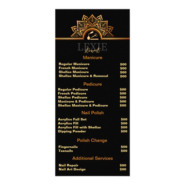 Elegant och Classy Nagel Tech Reklamkort (Framsidan)