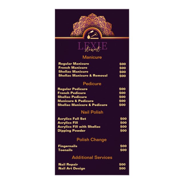 Elegant och Classy Nagel Tech Reklamkort (Framsidan)