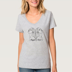 Elegant och Clever twin dam grått T Shirt