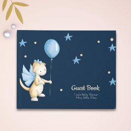 Elegant och Cute Baby Dragon Boy Shower Gästböcker