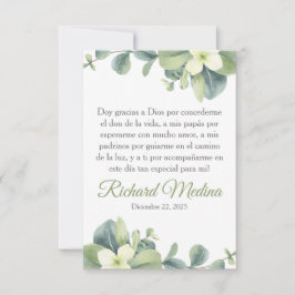 Elegant och Cute Grönt Löv på spanska Tack Kort