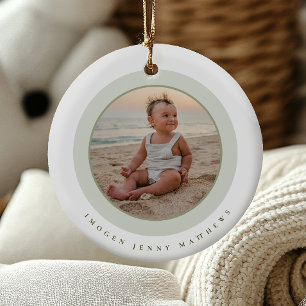 Elegant och det moderna Babyens första jultomte Julgransprydnad Keramik