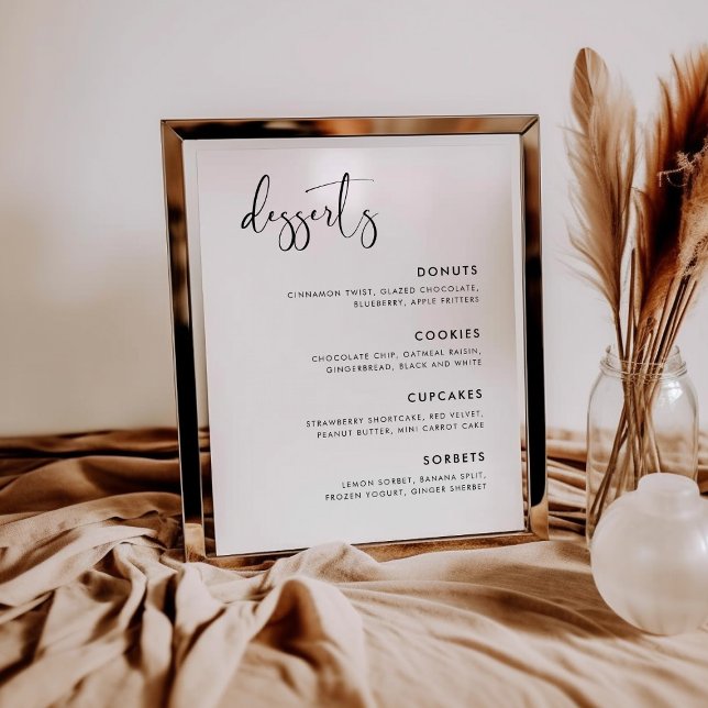 Elegant och det moderna Bröllop-Puben Dessert Poster (Skapare uppladdad)