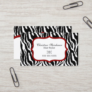 Elegant och djärv zebra tryck visitkort