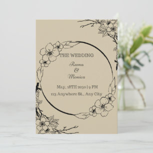 Elegant och enkel bröllopsinbjudan inbjudningar