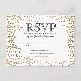 Elegant och enkel Faux Guld Confetti Inbjudan Vykort