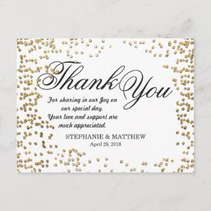 Elegant och enkel Faux Guld Confetti Vykort