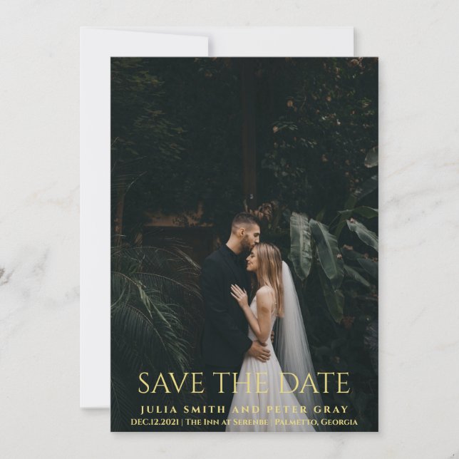 Elegant och enkel Guld-typografi Bröllop STD Inbjudningar (Framsida)