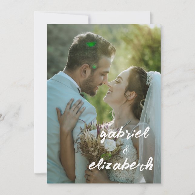 elegant och enkel lyxig, blå bröllopsinbjudan inbjudningar (Baksida)