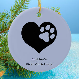 Elegant och enkel marionett Hund första jul Julgransprydnad Keramik