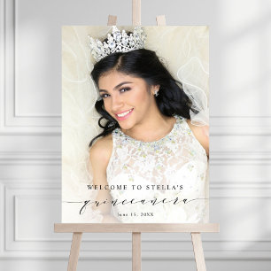 Elegant och enkel Quinceañera-välkomstfotosignerin Poster