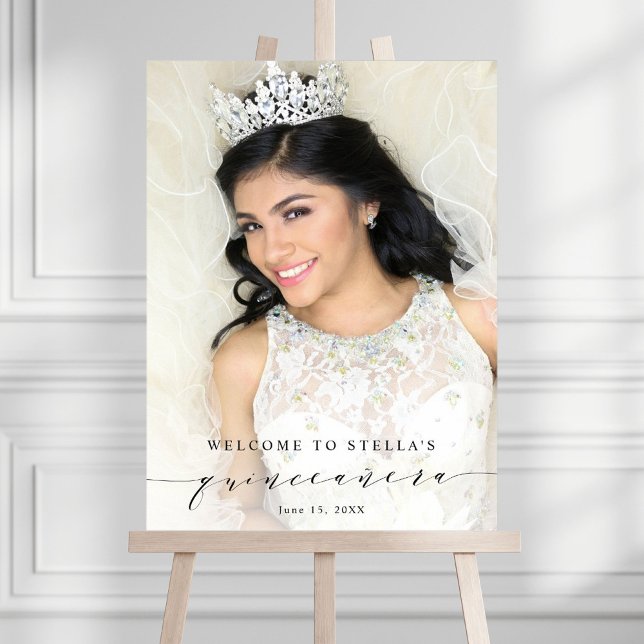 Elegant och enkel Quinceañera-välkomstfotosignerin Poster (Skapare uppladdad)