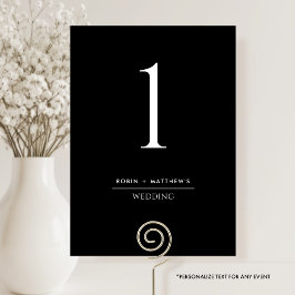 Elegant och Enkel Svart och Vit Bordskort