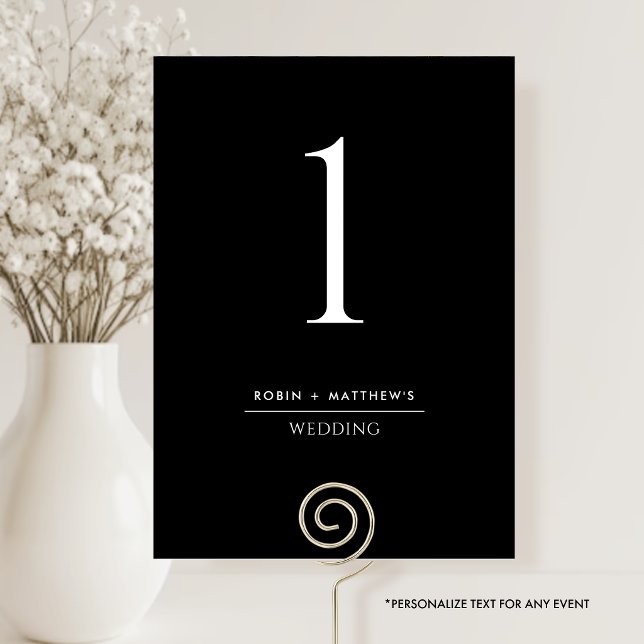 Elegant och Enkel Svart och Vit Bordskort (Skapare uppladdad)