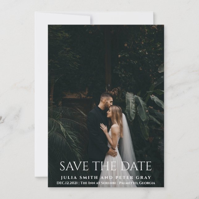 Elegant och enkel vit typografi Bröllop STD Inbjudningar (Framsida)