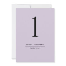 Elegant och enkelt Bordsnummer för Lila