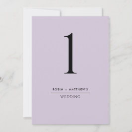 Elegant och enkelt Bordsnummer för Lila