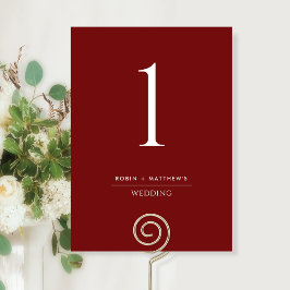 Elegant och enkelt Burgundy Red-Bordsnummer