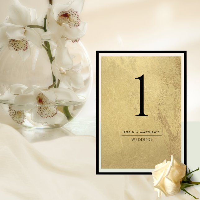 Elegant och enkelt Guld och svart Bordsnummer (Skapare uppladdad)