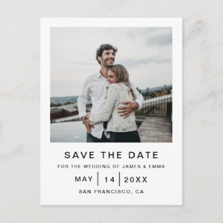 Elegant och Enkelt Modern Bröllop Save The Date Inbjudan Vykort