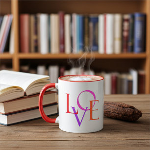 Elegant och färgstarka KÄRLEK-typografi Mugg