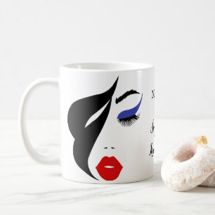 Elegant och feminin makeup-konstnär kaffemugg